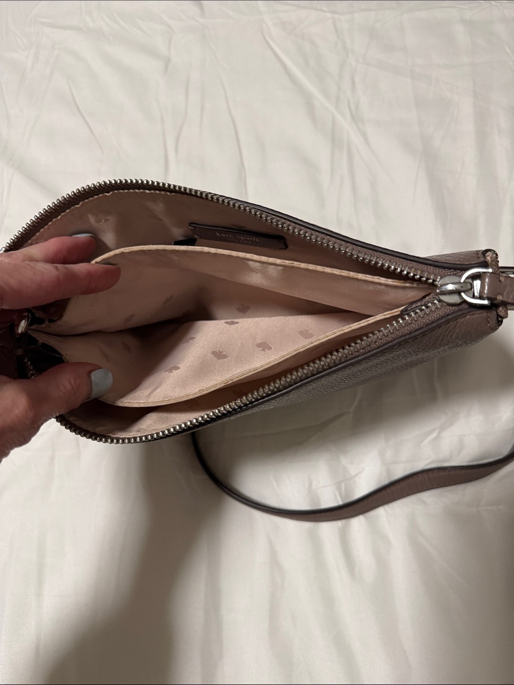 kate spade Pebbled Leather Brown Crossbody Messenger - Picture 5 of 10